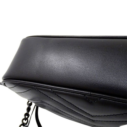 Gucci Bag Women's Brand Shoulder Bag GG Marmont Leather Black 447632 Black