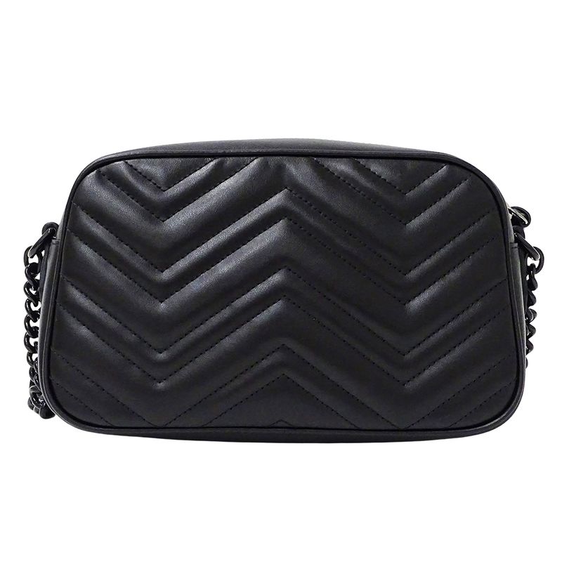 Gucci Bag Women's Brand Shoulder Bag GG Marmont Leather Black 447632 Black