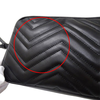 Gucci Bag Women's Brand Shoulder Bag GG Marmont Leather Black 447632 Black