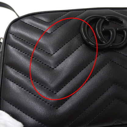 Gucci Bag Women's Brand Shoulder Bag GG Marmont Leather Black 447632 Black