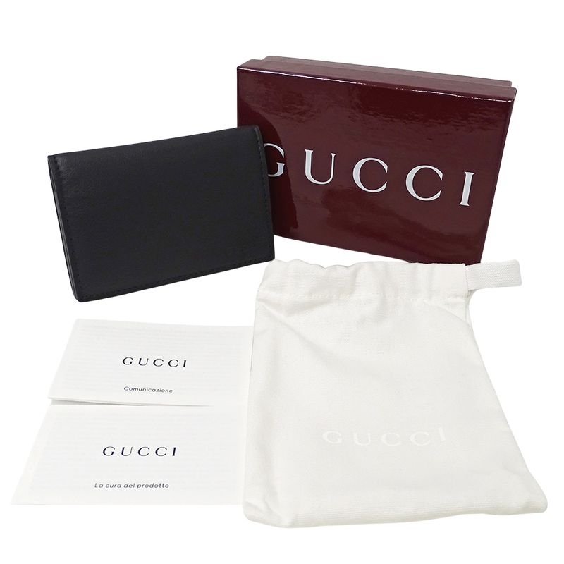 Gucci Card Case Men's Brand Business Card Holder GG Emblem GG Fabric Card Case
