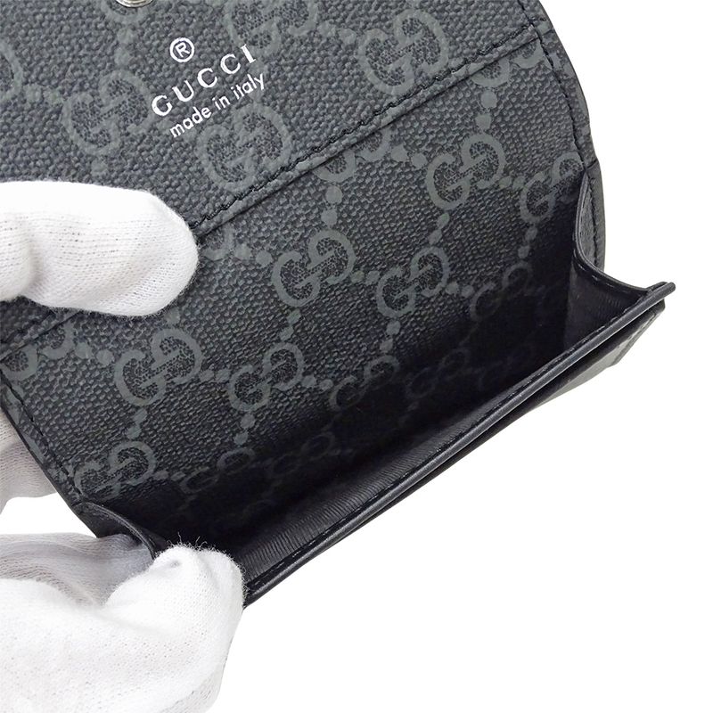 Gucci Card Case Men's Brand Business Card Holder GG Emblem GG Fabric Card Case