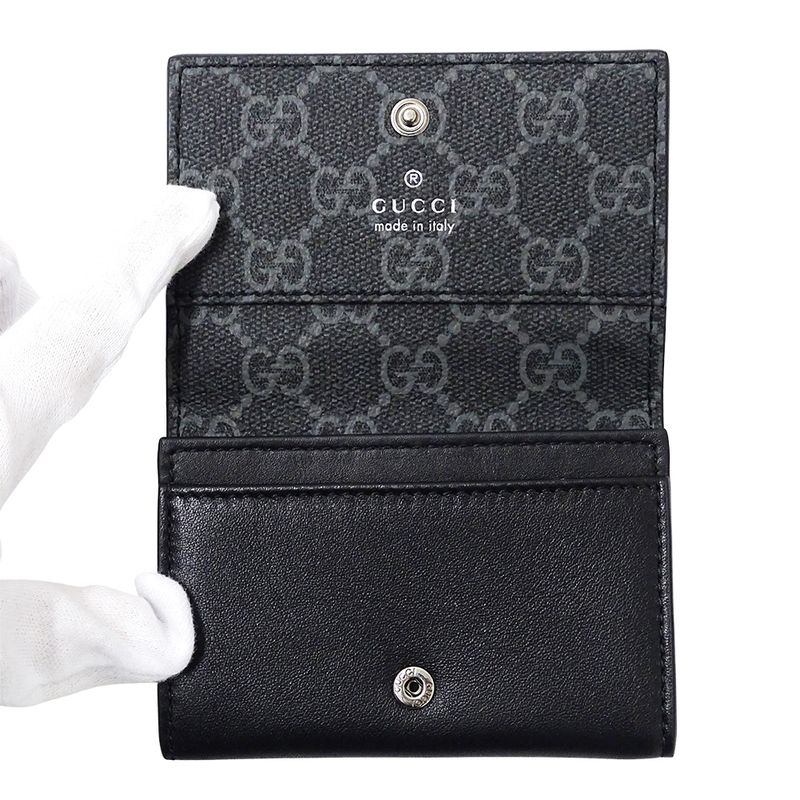 Gucci Card Case Men's Brand Business Card Holder GG Emblem GG Fabric Card Case
