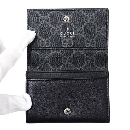 Gucci Card Case Men's Brand Business Card Holder GG Emblem GG Fabric Card Case