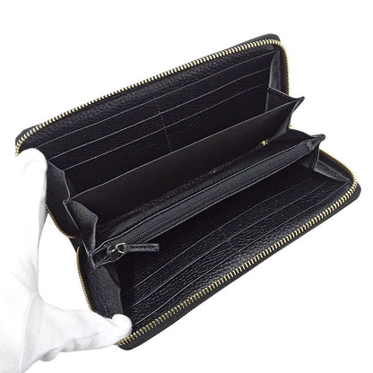 Gucci Wallet Women Men Branded Long Wallet Soho Leather Black 598187 Black