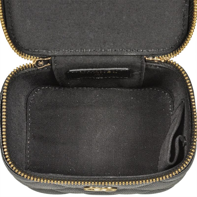 Chanel Vanity Mini Chain Pouch Caviar Skin Black 8-digit 31st Coco Pearl