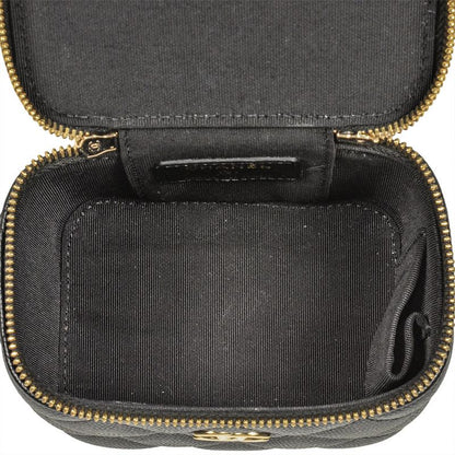 Chanel Vanity Mini Chain Pouch Caviar Skin Black 8-digit 31st Coco Pearl