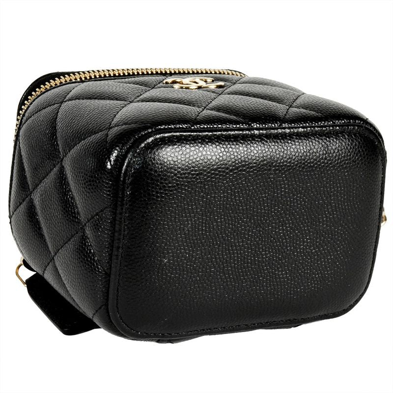 Chanel Vanity Mini Chain Pouch Caviar Skin Black 8-digit 31st Coco Pearl