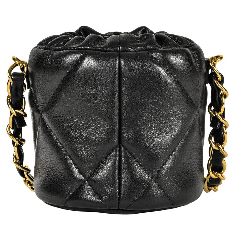 Chanel Matelasse Mini Chain Pouch Shoulder Bag Lamb Skin Ap2330 Black Gold