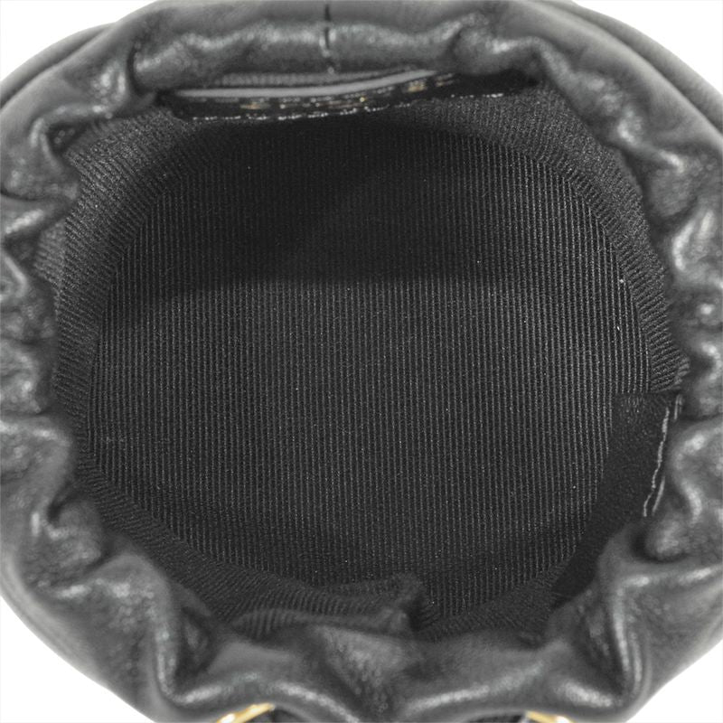 Chanel Matelasse Mini Chain Pouch Shoulder Bag Lamb Skin Ap2330 Black Gold