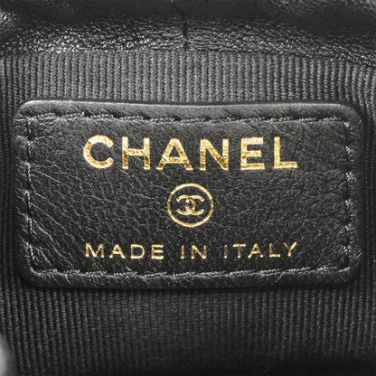 Chanel Matelasse Mini Chain Pouch Shoulder Bag Lamb Skin Ap2330 Black Gold