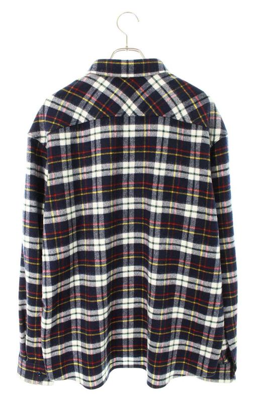 Celine Rc07h0h06 Anagram Brushed Check Wool Long Sleeve Shirt Men's 40