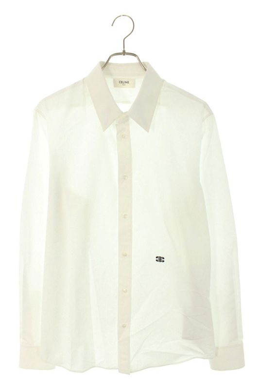 Celine 25AW 2c983100x Anagram Embroidered Long Sleeve Shirt Men 39