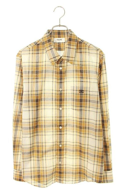 Celine 25AW 2c9820w22 Triomphe Loose Check Long Sleeve Shirt Men 39