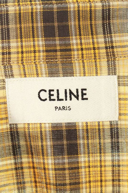 Celine 25AW 2c9820w22 Triomphe Loose Checked Long Sleeve Shirt Men's 42