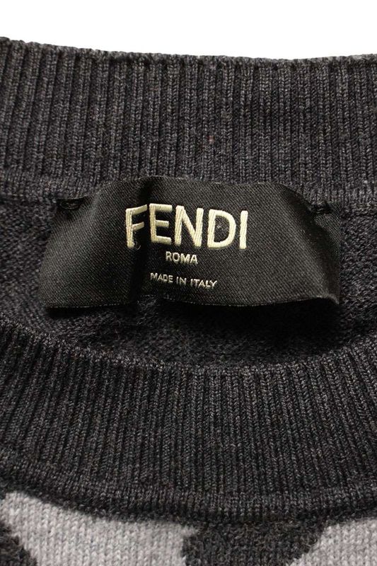 Fendi Fzx091 APJK Zucca Pattern Knit Men's 52