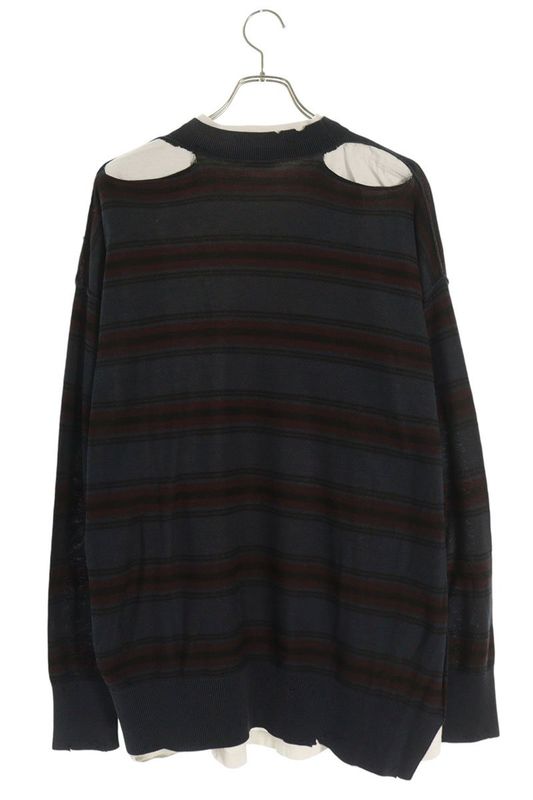 Balenciaga 25AW 831101 T3401 Layered Border Sweatshirt Knit Men's M