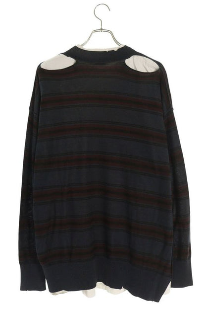 Balenciaga 25AW 831101 T3401 Layered Border Sweatshirt Knit Men's M