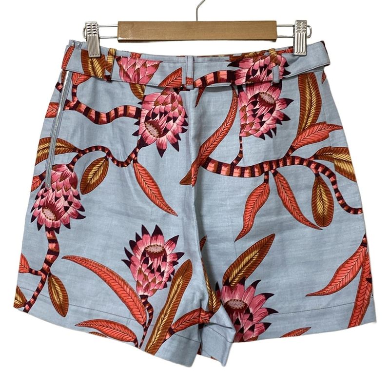 Hermes Shorts Size 38 M Women's Beautiful - Light Blue X Pink X Multi Floral