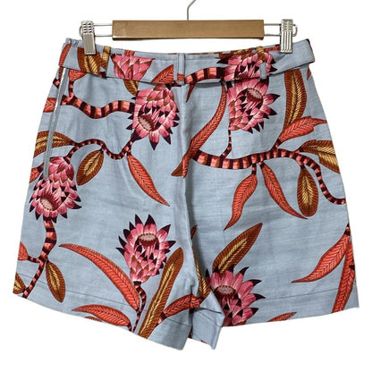 Hermes Shorts Size 38 M Women's Beautiful - Light Blue X Pink X Multi Floral