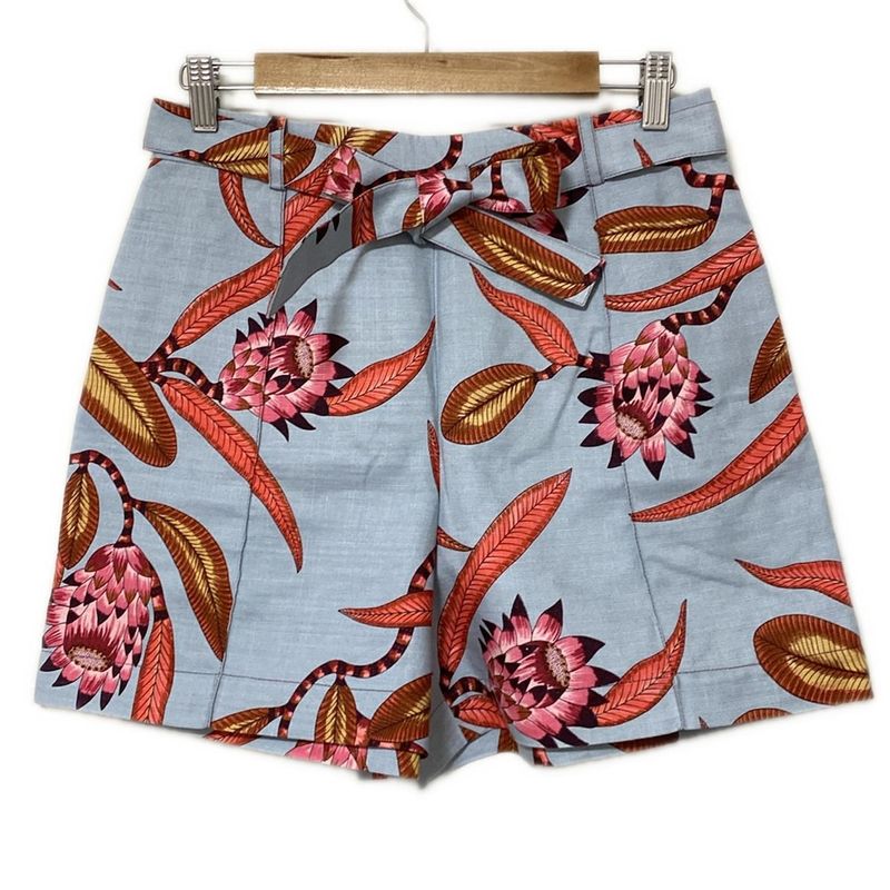 Hermes Shorts Size 38 M Women's Beautiful - Light Blue X Pink X Multi Floral