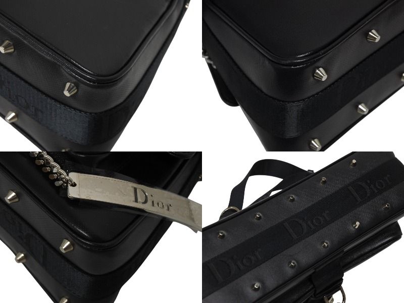 Dior Galliano Era Hardcore Shoulder Bag Rhinestone Leather Black — view 7