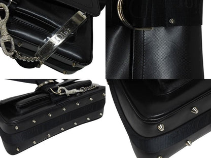 Dior Galliano Era Hardcore Shoulder Bag Rhinestone Leather Black — view 6