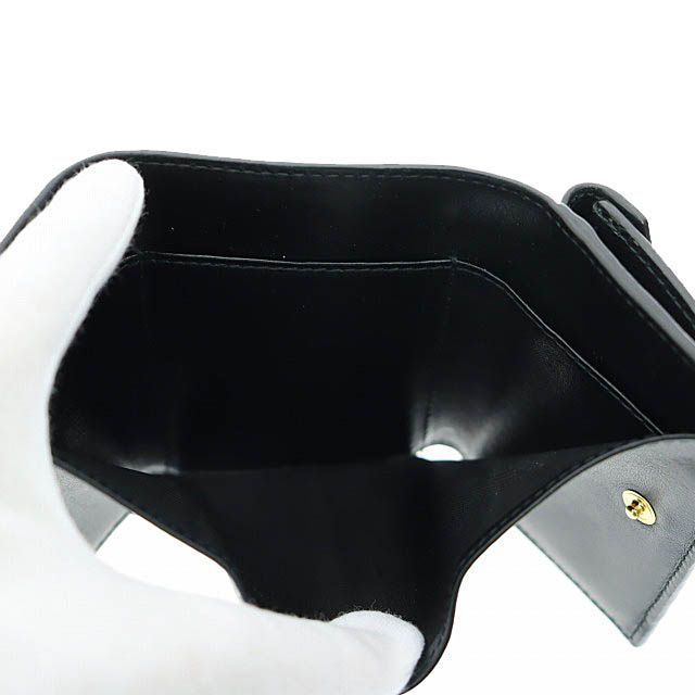 Prada Vittero Move Triangle Logo Compact Wallet Trifold Wallet 1mh021 Black