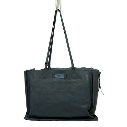 Prada Shoulder Bag Etiquette 1bg118 Grey Leather