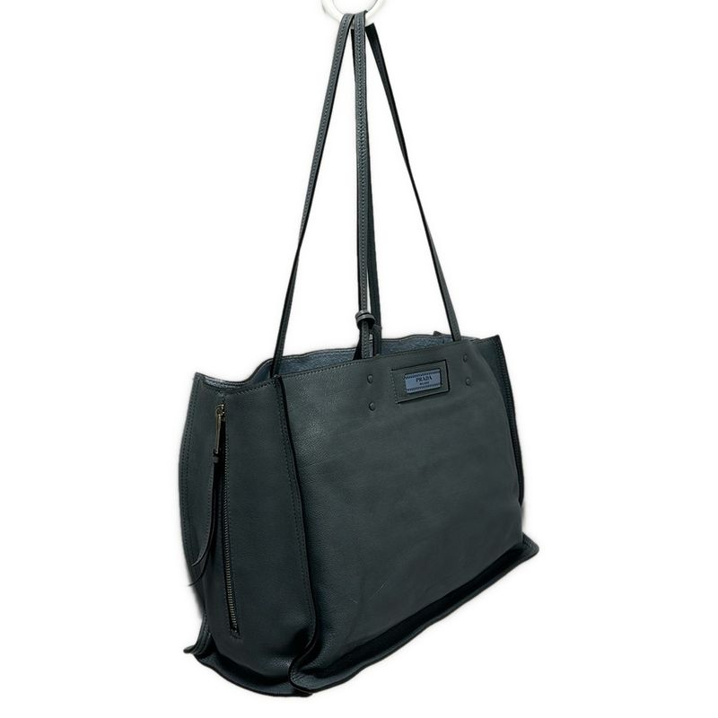Prada Shoulder Bag Etiquette 1bg118 Grey Leather