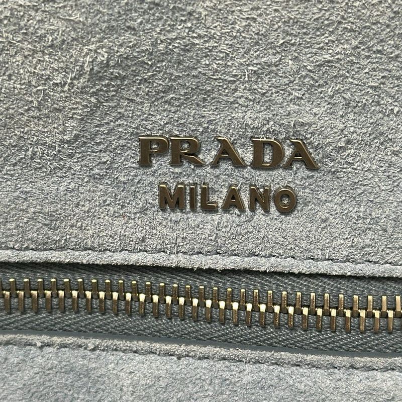 Prada Shoulder Bag Etiquette 1bg118 Grey Leather