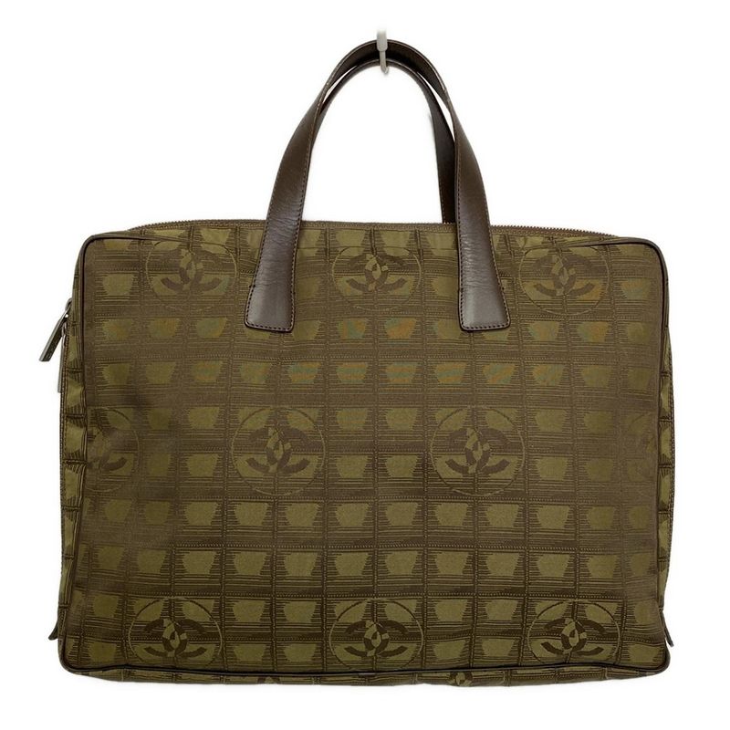 Chanel New Travel Line Business Bag Brown×khaki Leather