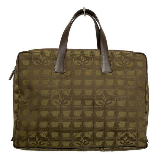 Chanel New Travel Line Business Bag Brown×khaki Leather