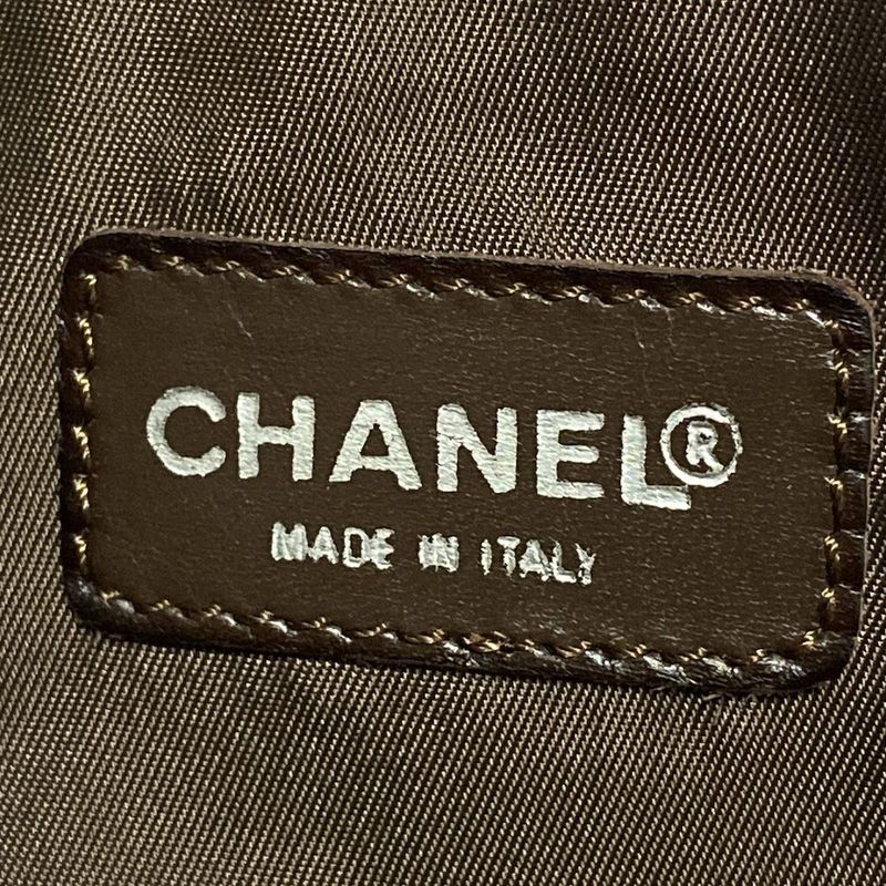 Chanel New Travel Line Business Bag Brown×khaki Leather