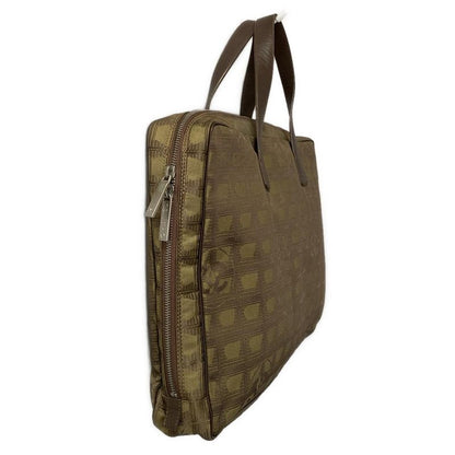 Chanel New Travel Line Business Bag Brown×khaki Leather