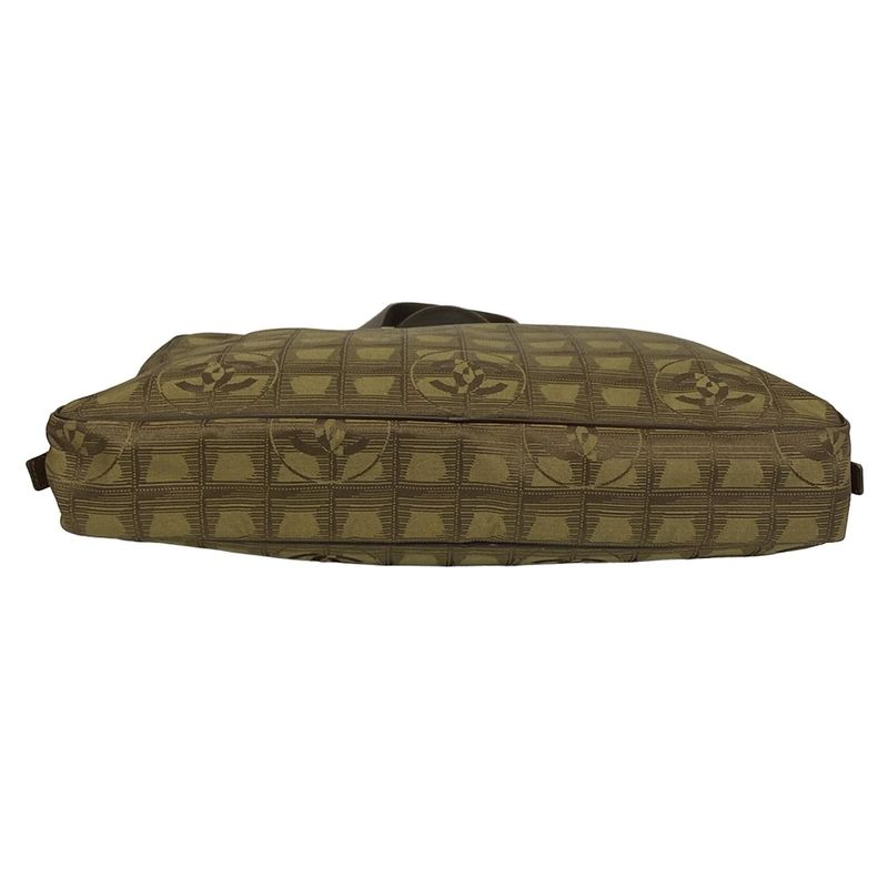Chanel New Travel Line Business Bag Brown×khaki Leather