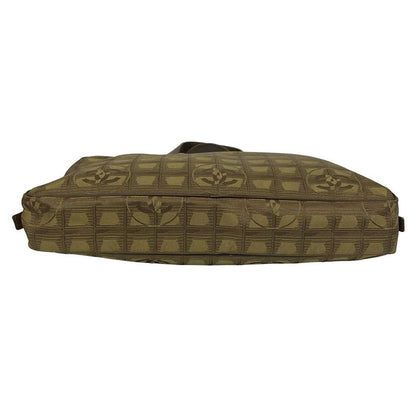 Chanel New Travel Line Business Bag Brown×khaki Leather