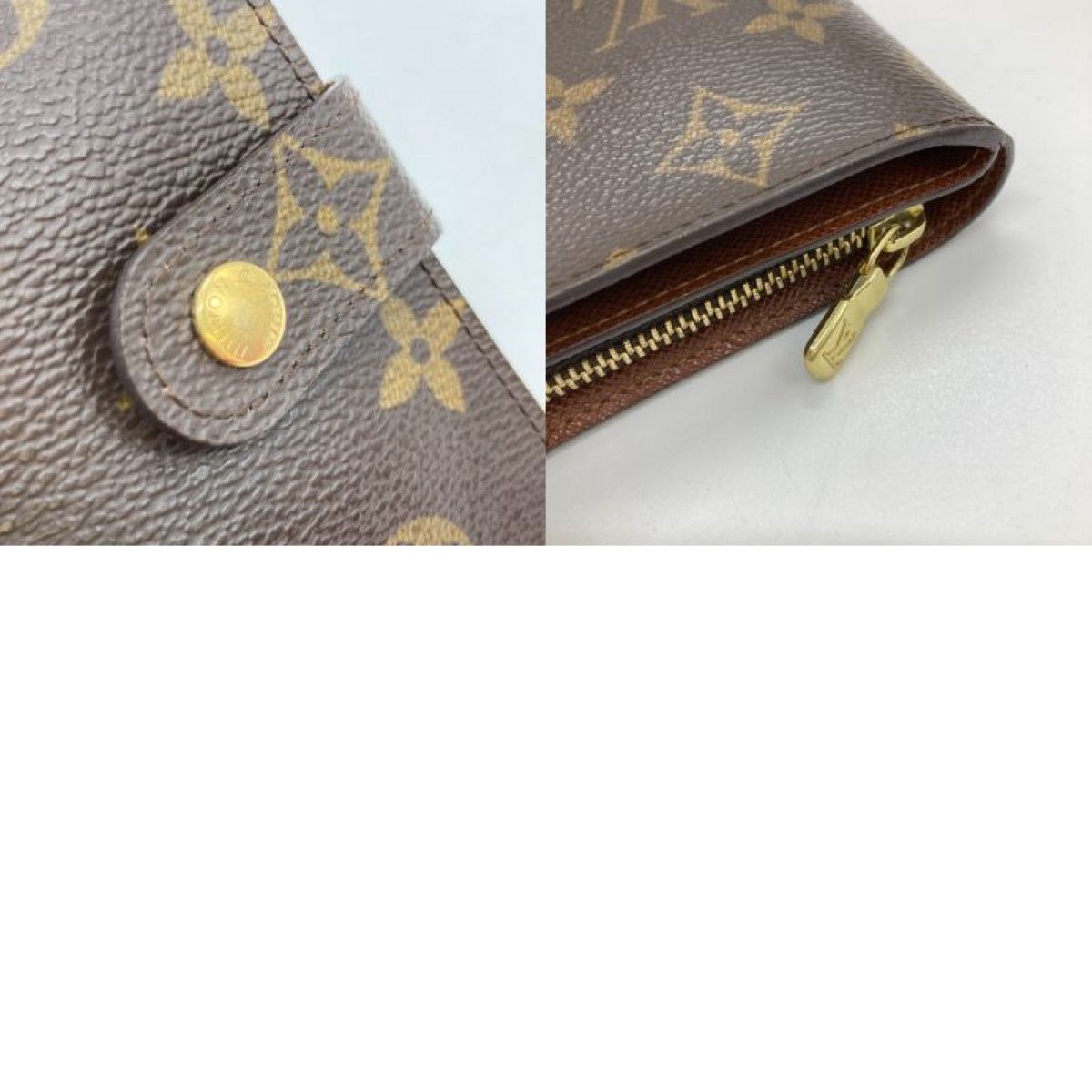 Louis Vuitton Monogram Compact Zip Bifold Wallet Wallet M61667 Brown