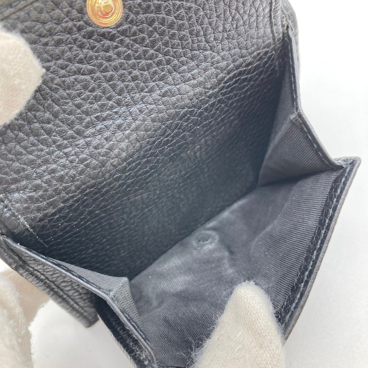 Gucci Soho Trifold Wallet GG Mark 598207 Black Shape Softening Yes