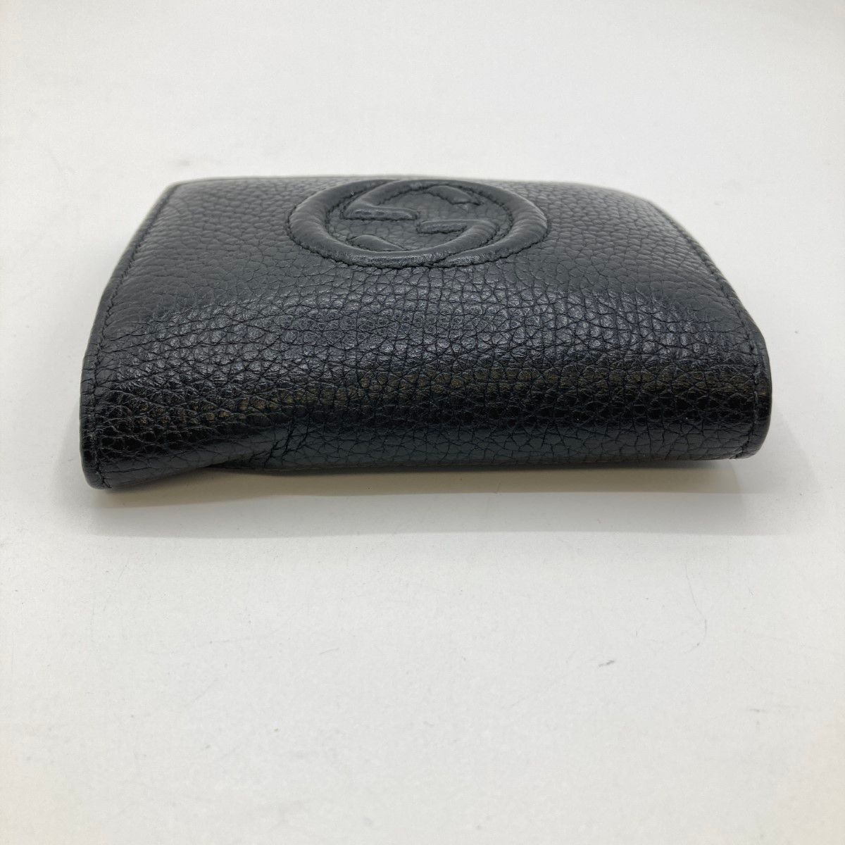 Gucci Soho Trifold Wallet GG Mark 598207 Black Shape Softening Yes