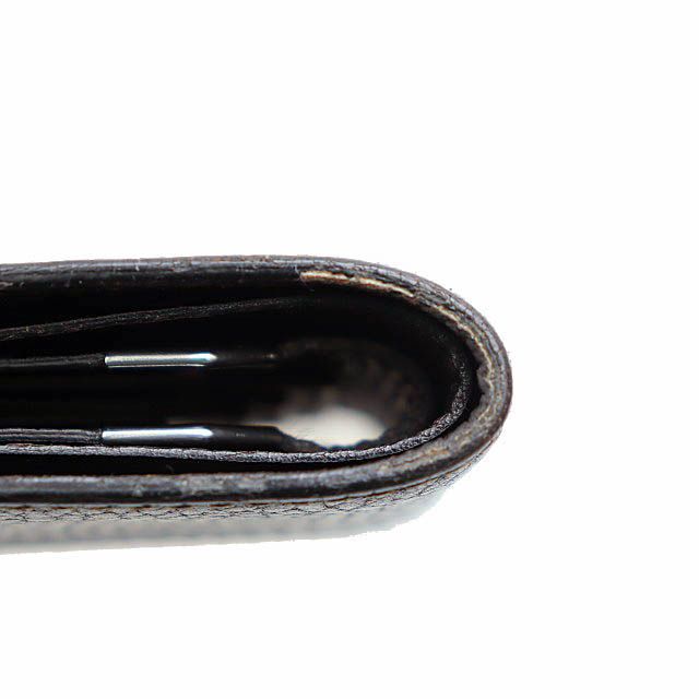 Cartier Saddle Stitch Leather Bifold Billfold Card Case Wallet Brown Brand