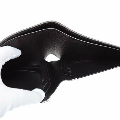 Cartier Saddle Stitch Leather Bifold Billfold Card Case Wallet Brown Brand