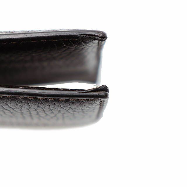 Cartier Saddle Stitch Leather Bifold Billfold Card Case Wallet Brown Brand