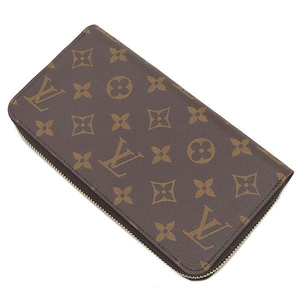 Louis Vuitton Long Wallet Zippy Wallet Monogram Canvas Brown Gold Hardware