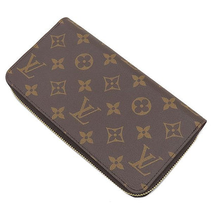 Louis Vuitton Long Wallet Zippy Wallet Monogram Canvas Brown Gold Hardware