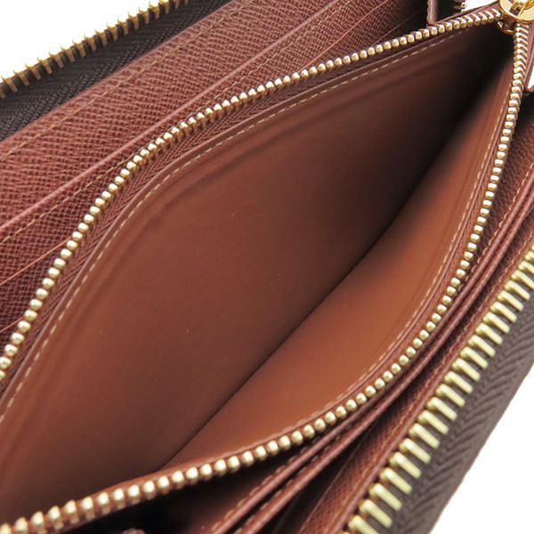 Louis Vuitton Long Wallet Zippy Wallet Monogram Canvas Brown Gold Hardware
