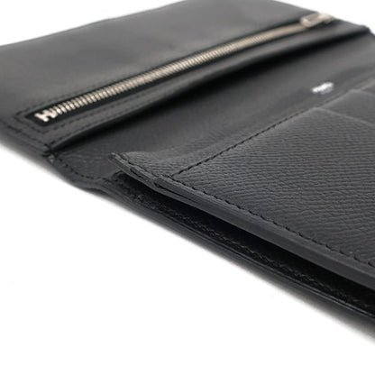 Hermes Long Wallet Bearn Souffle Vaux Epson Black Silver Hardware Black Bifold