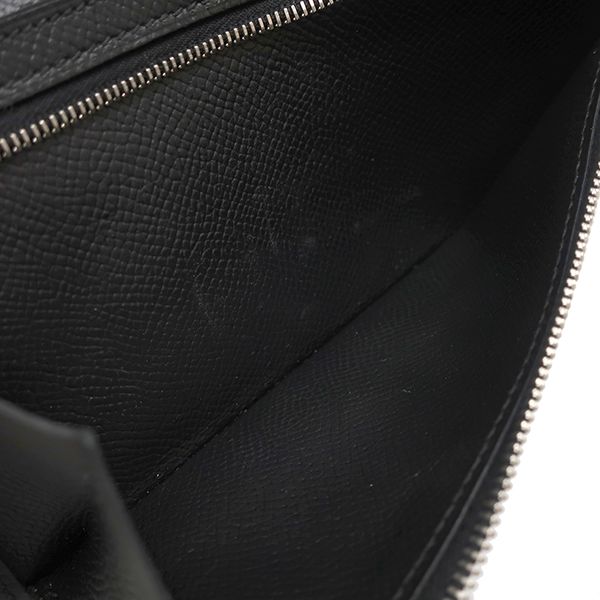 Hermes Long Wallet Bearn Souffle Vaux Epson Black Silver Hardware Black Bifold
