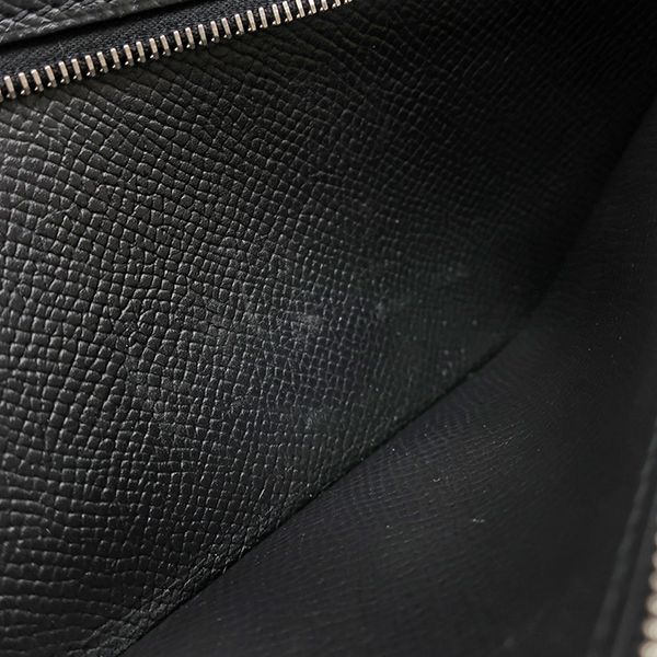 Hermes Long Wallet Bearn Souffle Vaux Epson Black Silver Hardware Black Bifold