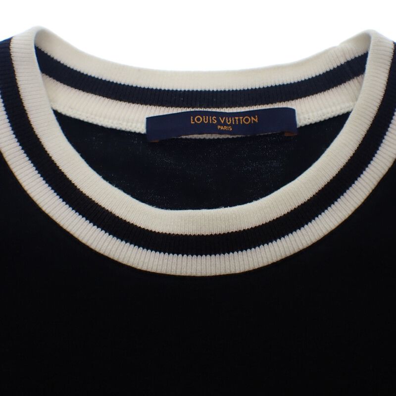 Louis Vuitton Upside Down XL Short Sleeve T-shirt Cotton Black White Men's [AB